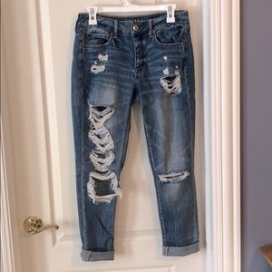 Mid-Rise Distressed Boyfriend Jean